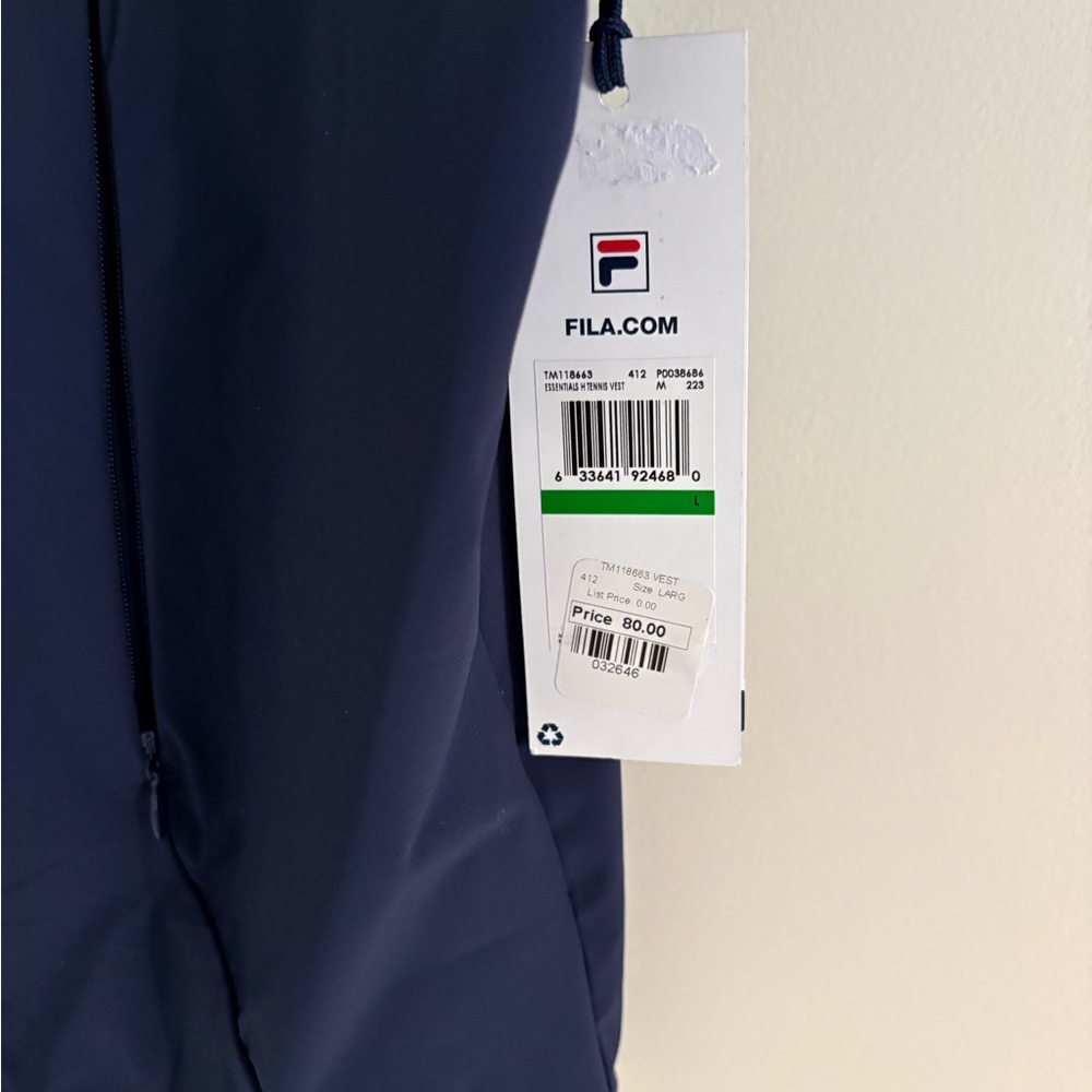 FILA Men’s Performance Zip Vest – NWT - Picture 3 of 5